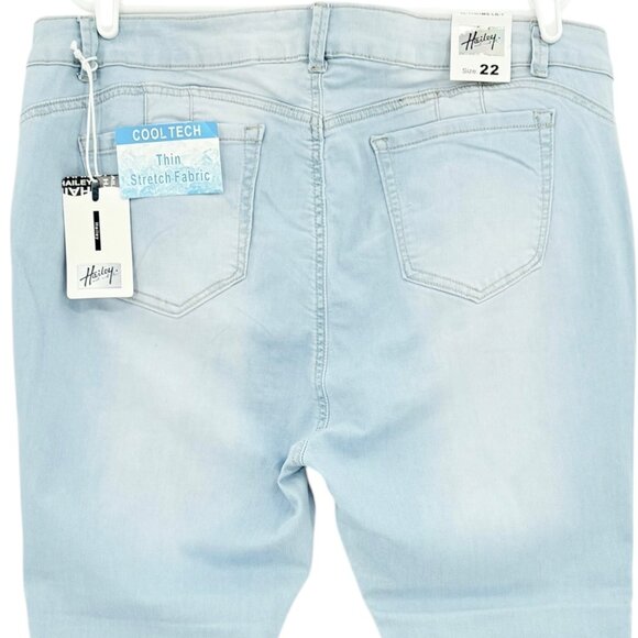 Hailey Womens CoolTech Thin Fabric Light Blue Stretch Denim Jeans Plus Sz 22 NWT - Picture 4 of 12